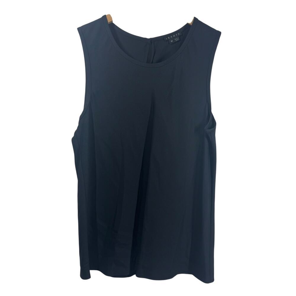 Theory Tank Women M Black Silk Minimal Modest Old Money Career Spring‎ Layering